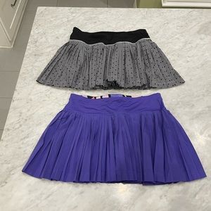 Two Lululemon tennis skirts. Size 4